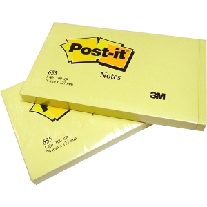 Picture of BLOCO DE NOTAS ADERENTES POST-IT 76X127 655 AMARELO 100FOLHAS
