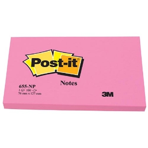 Imagem de BLOCO DE NOTAS ADERENTES POST-IT 76X127 655N FUCSIA NEON 100FOLHAS
