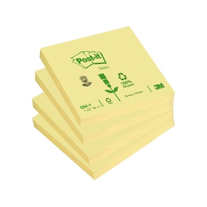 Picture of BLOCO NOTAS ADERENTES POST-IT 76X76 654-1 RECICLADO AMARELO 100FOLHAS