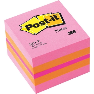 Picture of CUBO BLOCO DE NOTAS ADERENTES POST-IT 51X51 2051-P ROSA (400FLS)