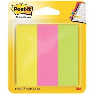 Imagem de INDEX ADERENTE POST-IT 671/3 NEON (BLISTER 3X100F)