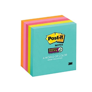 Picture of PACK 6 BLOCOS NOTAS ADERENTES POST-IT 76X76 MIAMI SUPER STICKY