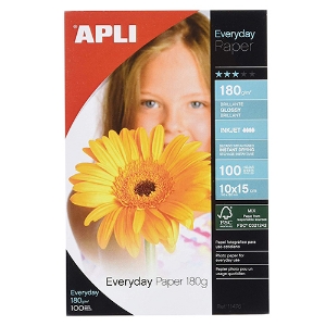 Picture of PAPEL FOTOG. 10X15 180GR INKJET GLOSS APLI 11476 (CX.100F)