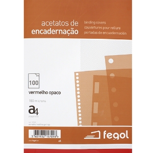 Imagem de ACETATO ENCADER. OPACO A4 180MIC FEGOL VERMELHO 15709