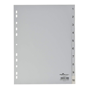 Picture of SEPARADOR PP A4 10 POSIÇOES DURABLE 6511 NUMERADO CINZA
