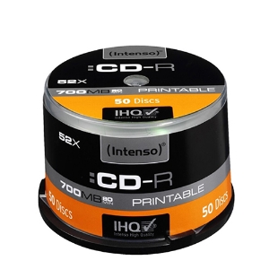 Imagem de BOB.50 CD-R 700MB/80M. PRINTABLE INTENSO (1801125)
