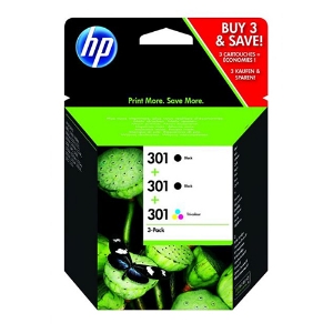 Picture of TINTEIRO ORIGINAL HP 301 E5Y87EE (PACK 2 PRETOS + 1 CORES)