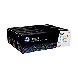 Picture of PACK TRIPLO TONER ORIGINAL HP 128A CF371AM 3 CORES C/Y/M
