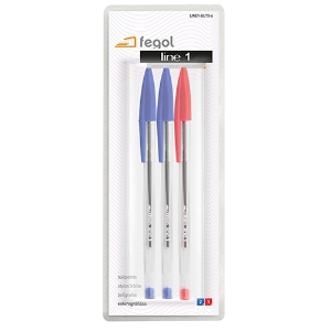 Imagem de BLT.3 ESFEROG. FEGOL CRISTAL LINE 1 AZUL+VERM (LINE1-BLT3-4)