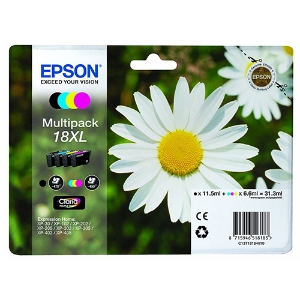 Imagem de TINTEIRO ORIGINAL EPSON 18XL MARGARIDA PACK 4CORES (T1816)