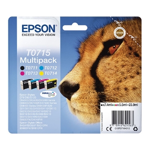 Imagem de TINTEIRO ORIGINAL EPSON T0715 PACK C/4 CORES