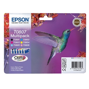 Imagem de TINTEIRO ORIGINAL EPSON T0807 PACK C/6 CORES