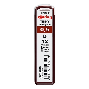 Picture of MINAS ROTRING 0.5MM-B S0312640 (TB.12UDS)