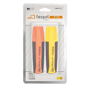 Imagem de BLISTER COM 2 MARCADORES FLUORESCENTES FEGOL OFFICE F100