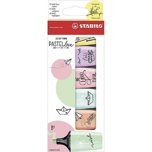 Imagem de BLISTER COM 6 MARCADORES FLUORESCENTES STABILO BOSS MINI PASTEL