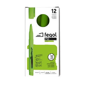 Picture of CAIXA 12 MARCADORES FLUORESCENTES FEGOL JUNIOR F50 VERDE