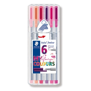Picture of CAIXA 6 MARCADORES STAEDTLER TRIPLUS FINELINER 334 SB6CS6 FLAMINGO