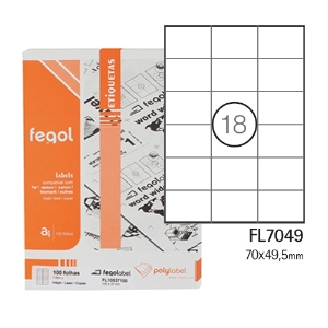 Picture of ETIQ. FEGOLABEL A4 70X49.5 BRANCA (CX.100F/1800UNI)