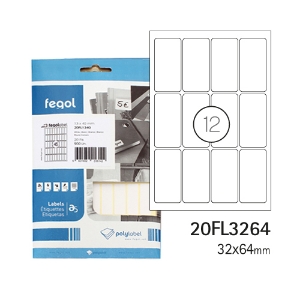 Imagem de ETIQ. FEGOLABEL A5 32X64 BRANCA 20FL3264 (CART.20F/240UDS)
