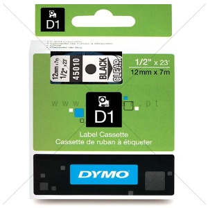 Picture of FITA DYMO D1 12MMX7MT TRANSPARENTE & PRETO (45010/S0720500)