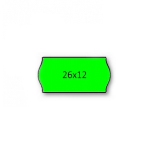 Picture of ROLO ETIQUETAS 26X12MM AD2 CANTOS REDONDOS VERDE FLUORESCENTE (1500UNI)