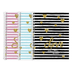 Imagem de CADERNO ESPIRAL A5 60FOLHAS PAJORY GLITTER XADREZ