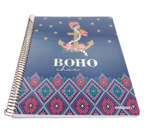 Imagem de CADERNO ESPIRAL CAPA PP A4 100FOLHAS BOHO CHIC PAUTADO