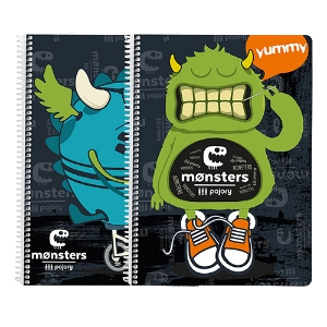 Imagem de CADERNO ESPIRAL CAPA PP A4 80FOLHAS PAJORY MONSTERS PAUTADO