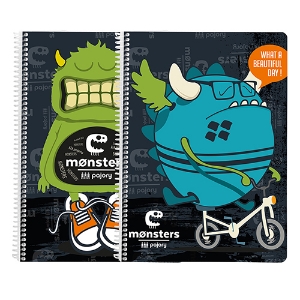 Picture of CADERNO ESPIRAL CAPA PP A4 80FOLHAS PAJORY MONSTERS XADREZ